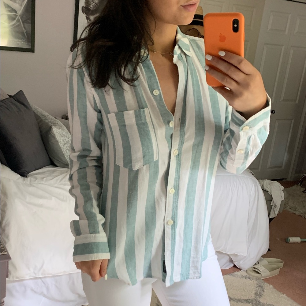 Striped Linen Button Up - image 1